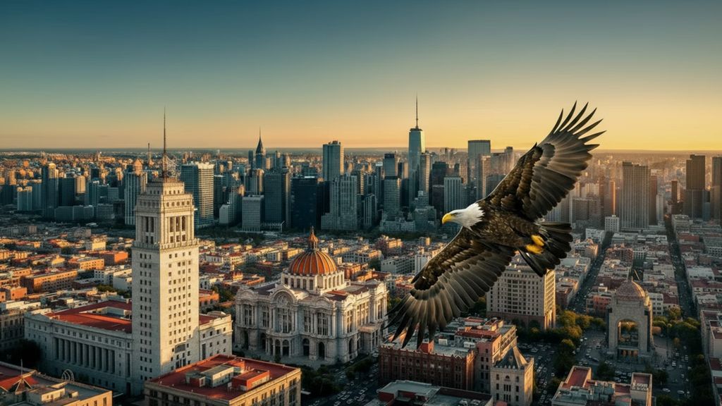 Águila sobre Ciudad de México